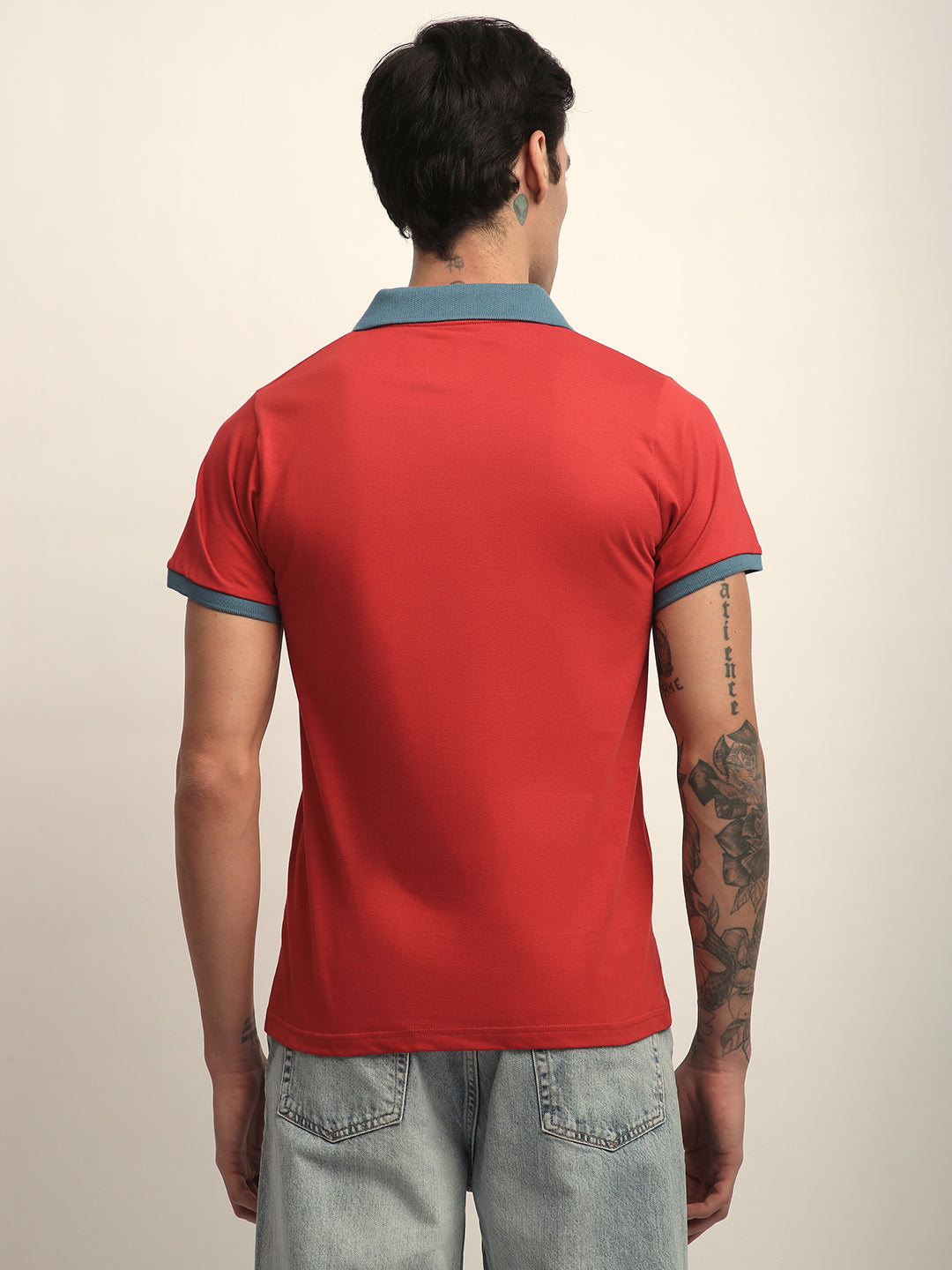 Mens Half Sleeve Polo Neck Solid Regular Fit Tshirts