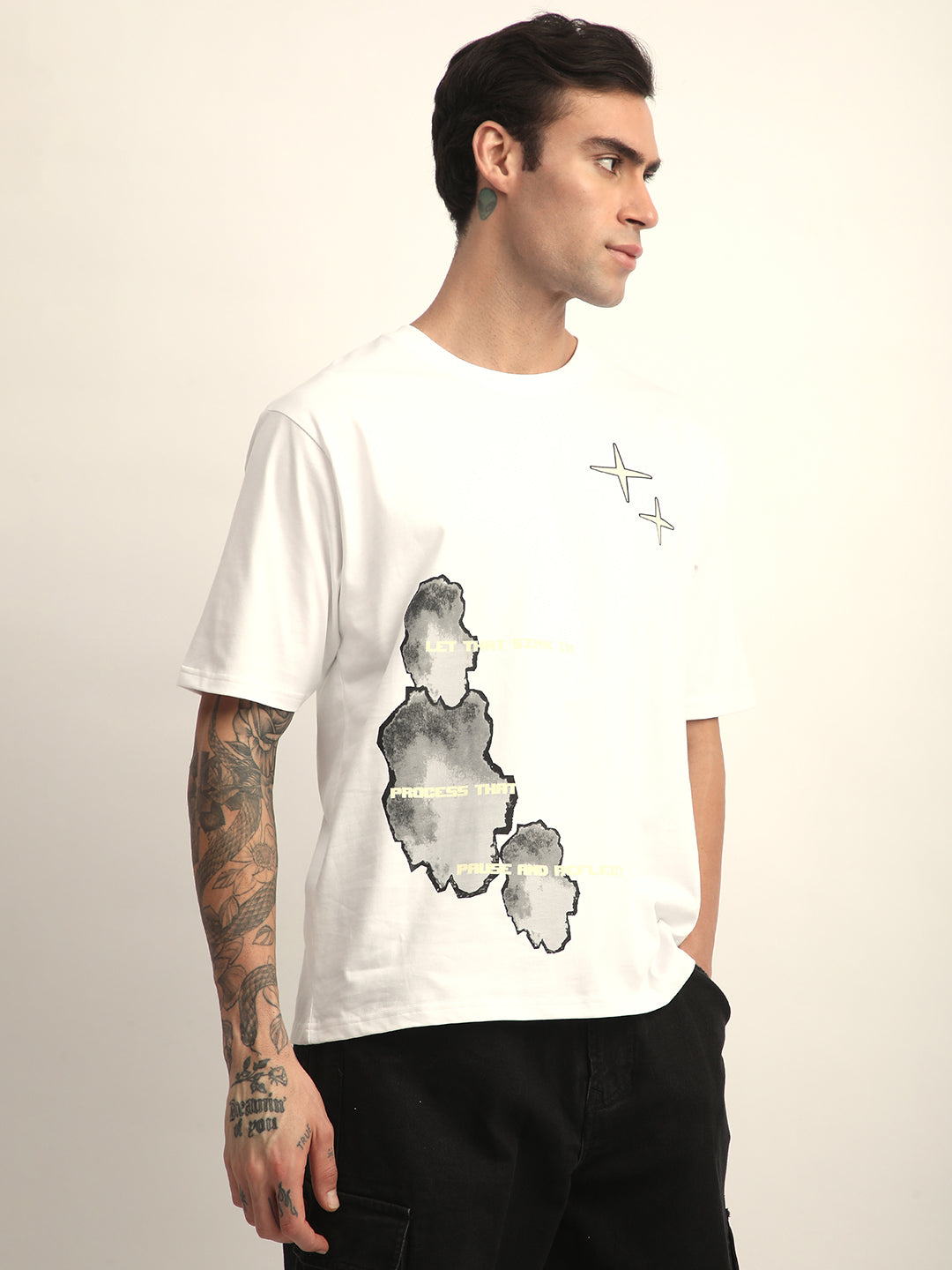Mens Half Sleeve Round Neck Printed Oversized Fit Tshirts