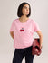 Womens Embroidery Boxy Regular Fit French Terry Cotton Tshirt