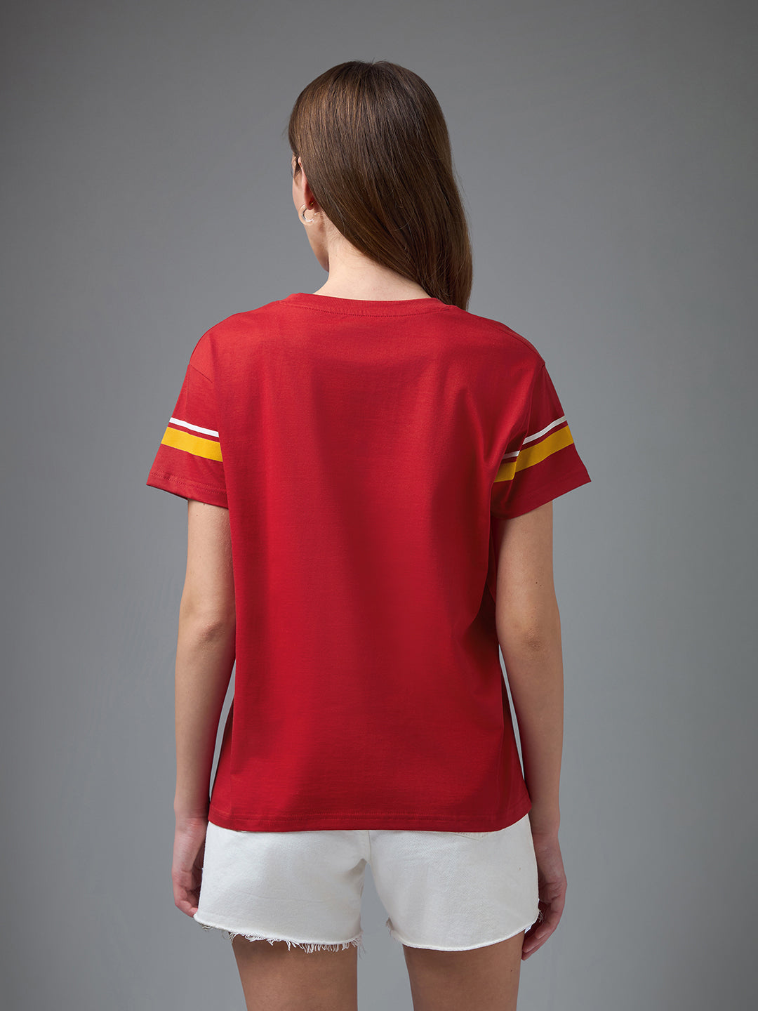 Womens Printed Round Neck Boxy Fit Tshirt