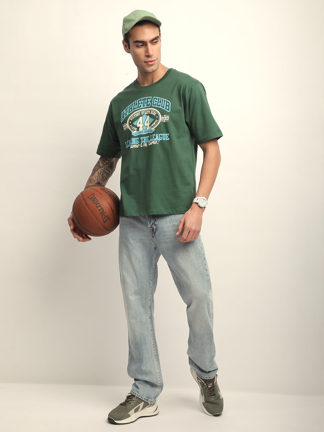 Mens Half Sleeve Round Neck Printed Oversized Fit Tshirts