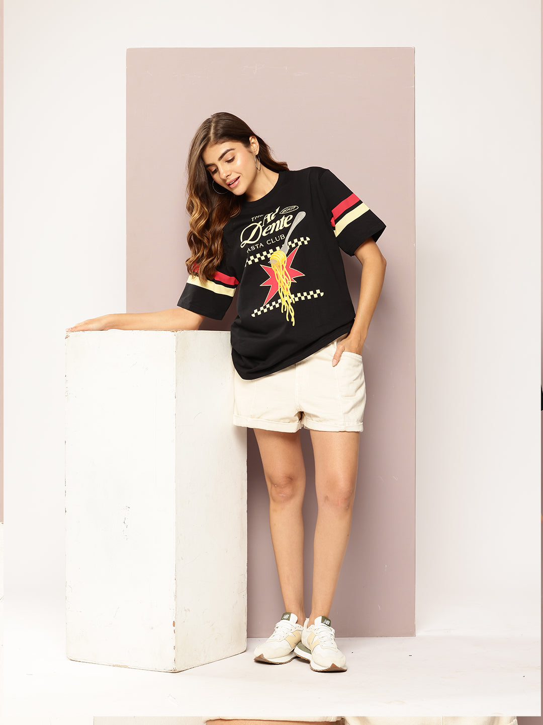 Womens Short Sleeve Printed Oversized Fit Tshirt