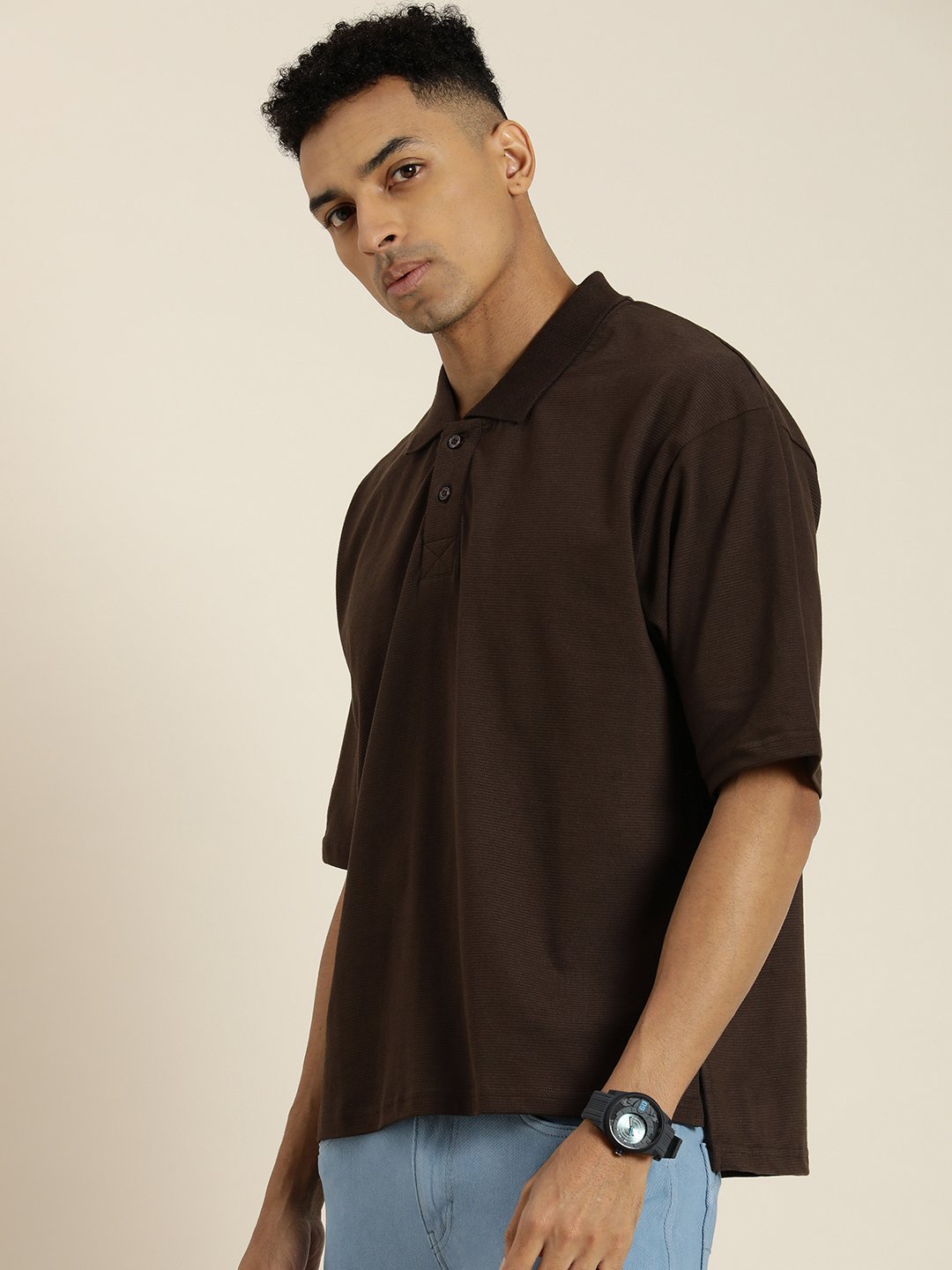 Mens Half Sleeve Oversized Fit Polo T-Shirts
