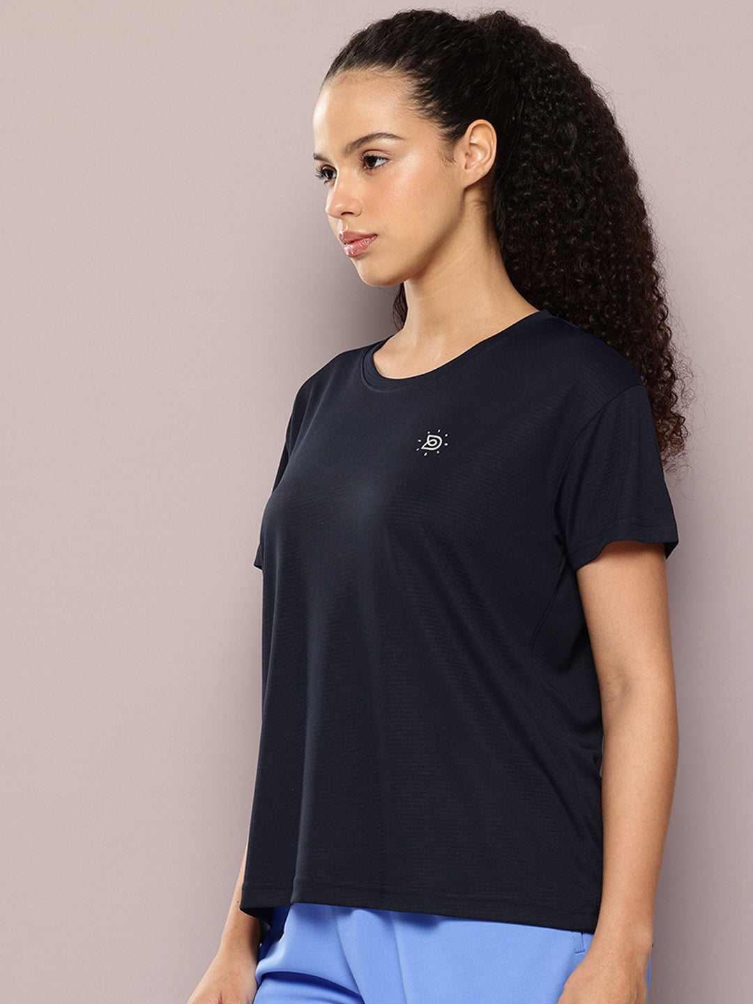 Womens Half Sleeve Round Neck Solid Boxy Fit Tshirts
