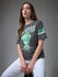 Womens Printed Round Neck Oversized Fit Tshirt