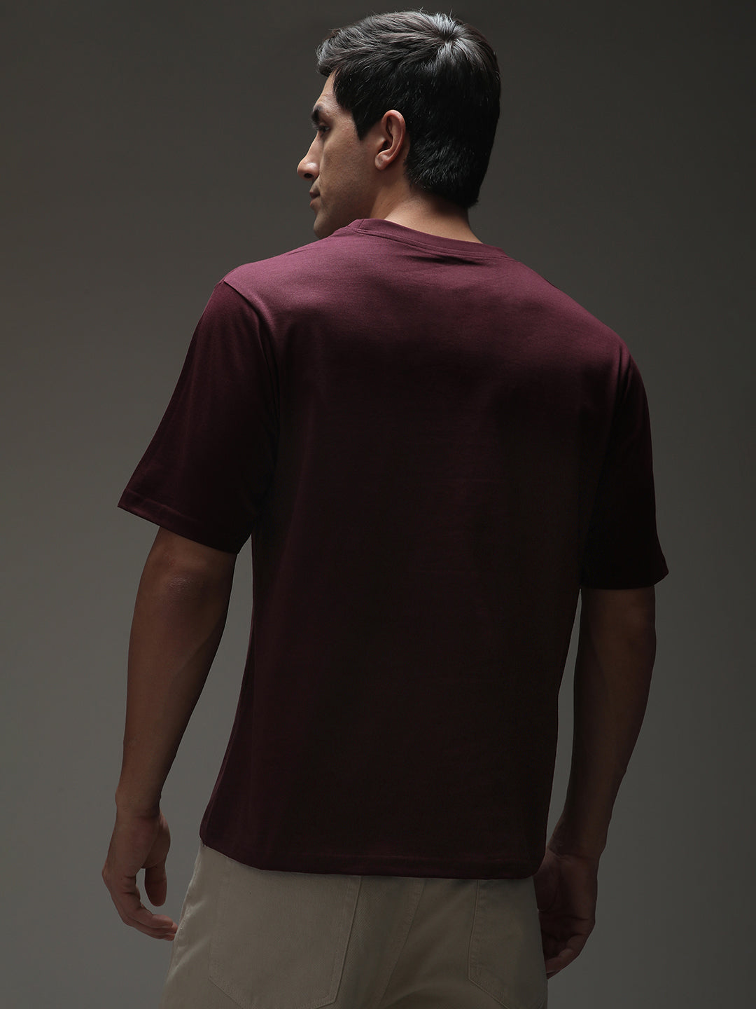 Mens Half Sleeve Round Neck Embroidered Oversized Fit Tshirts