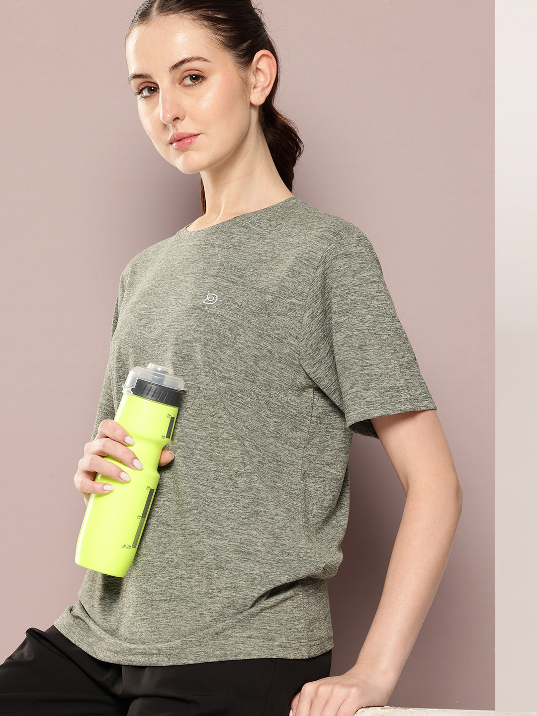 Womens Short Sleeve Round Neck Oversized Polyster Tshirt