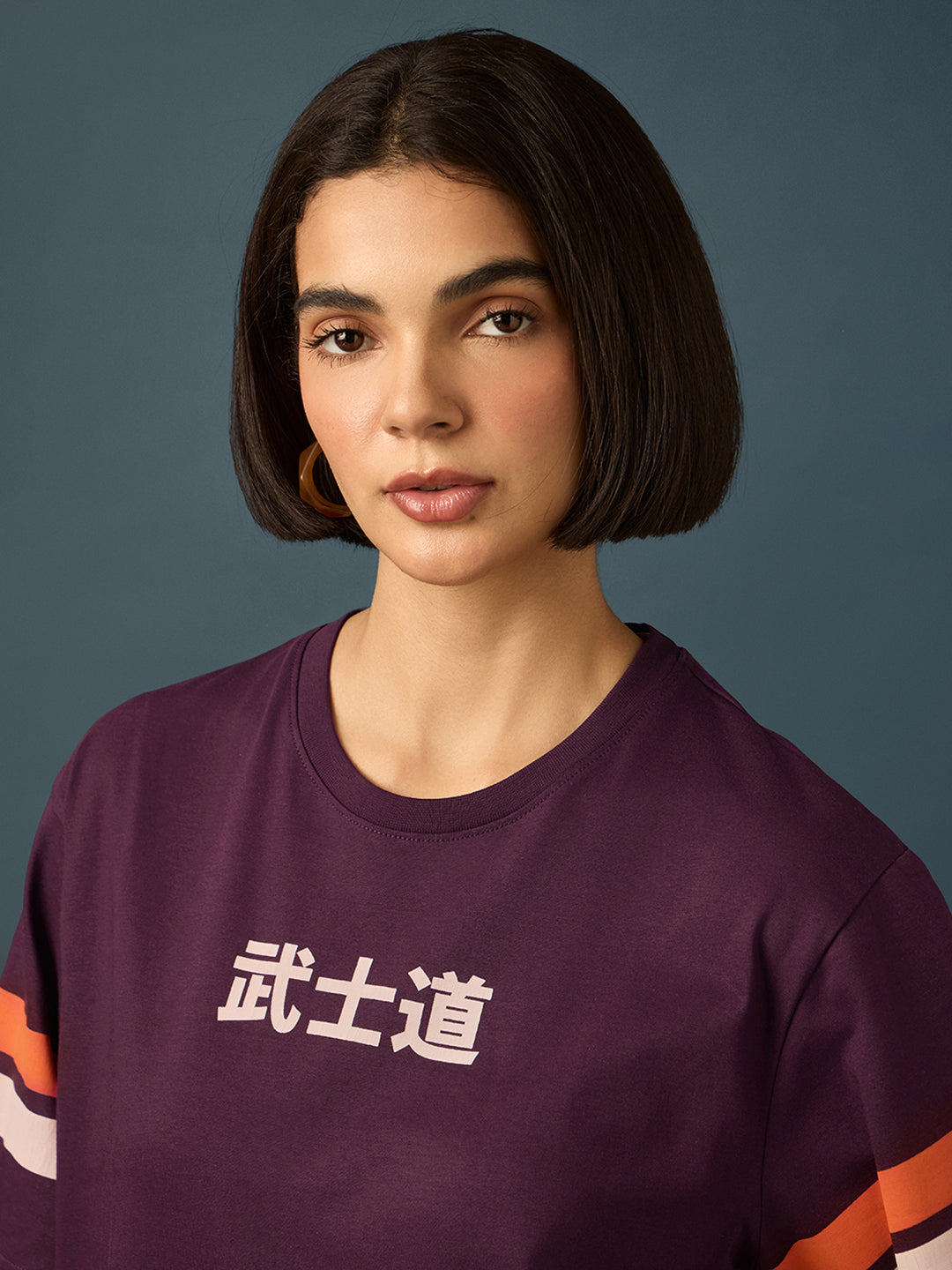 Womens Short Sleeve Printed Oversized Fit Tshirt 