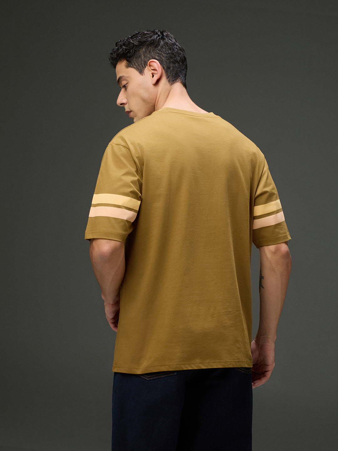 Mens Round Neck Half Sleeve Printed Oversized Fit Tshirt
