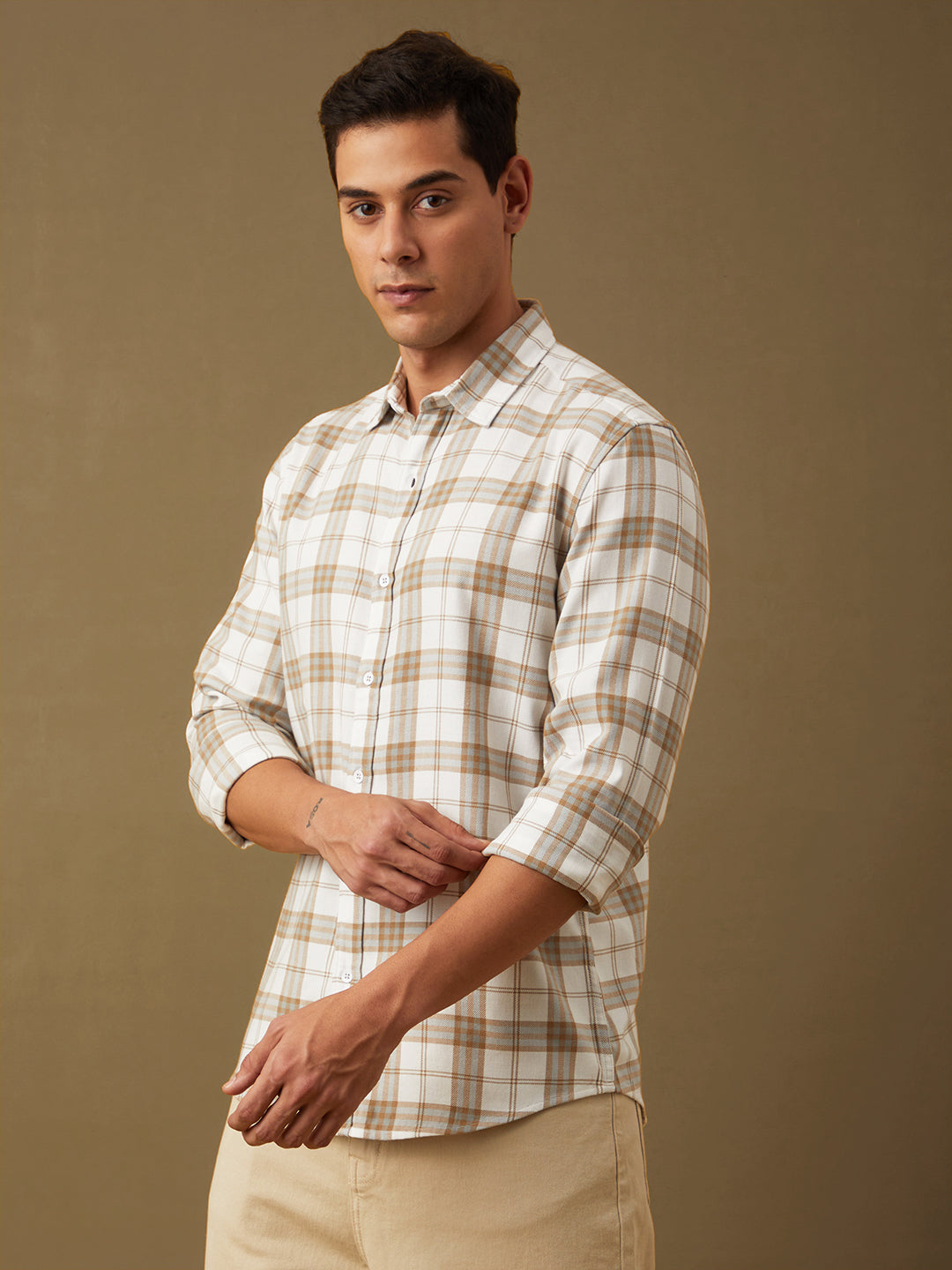 Men Checked Full Sleeve Shirt With Pocket