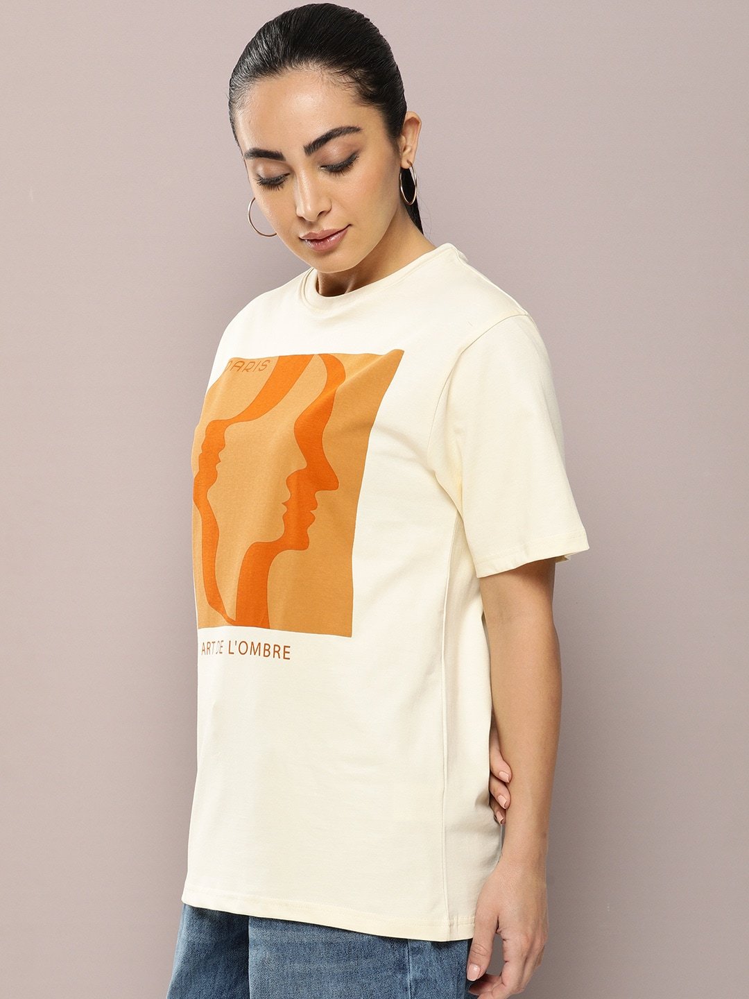 Womens Half Sleeve Round Neck Oversized Fit T-Shirts