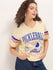 Womens Half Sleeve V-Neck Printed Oversized Fit Tshirts