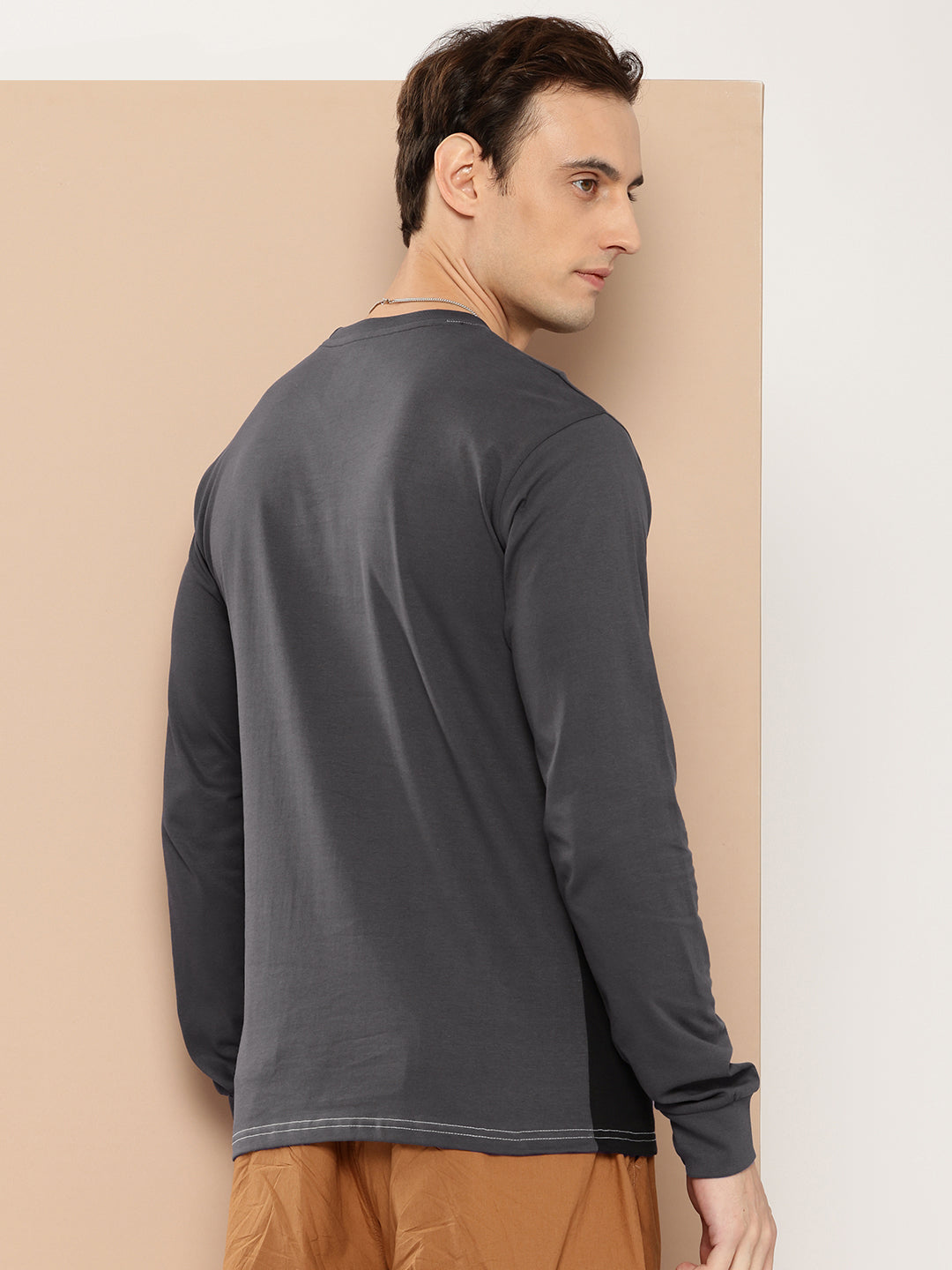 Mens Full Sleeve Round Neck Printed Regular Fit Tshirts