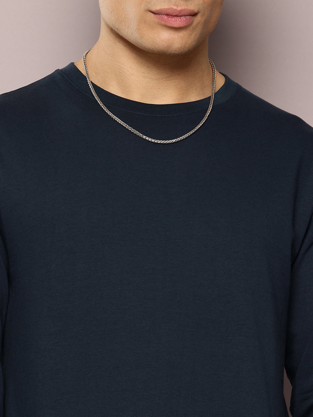 Mens Full Sleeve Round Neck Solid Regular Fit Tshirts