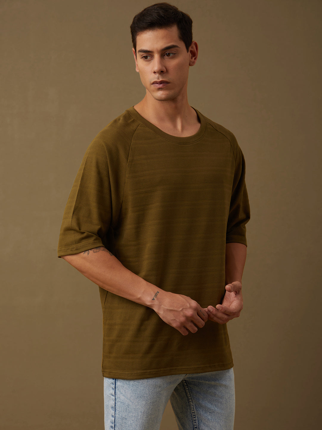 Mens Half Sleeve Round Neck Oversized Fit T-Shirts