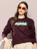 Womens Full Sleeve Round Neck Printed Oversized Fit Tshirts