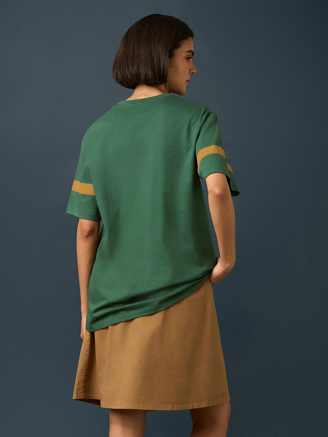Womens Short Sleeve Printed Oversized Fit Tshirt 