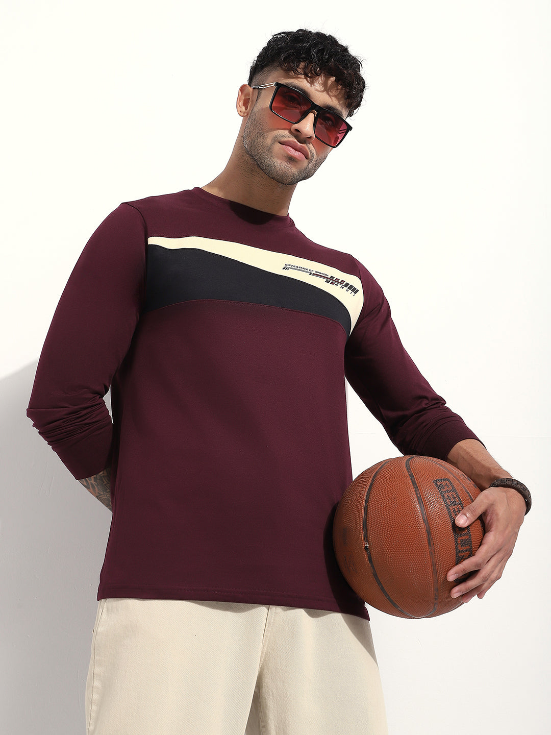 Mens Full Sleeve Round Neck Printed Regular Fit Tshirts