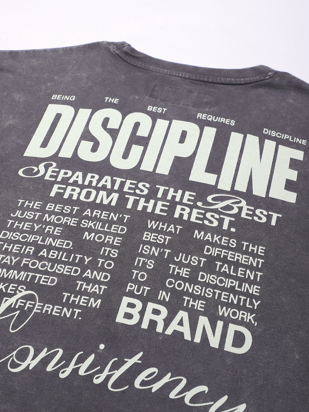 Mens Half Sleeve Round Neck Back Striped Oversized Fit Tshirts