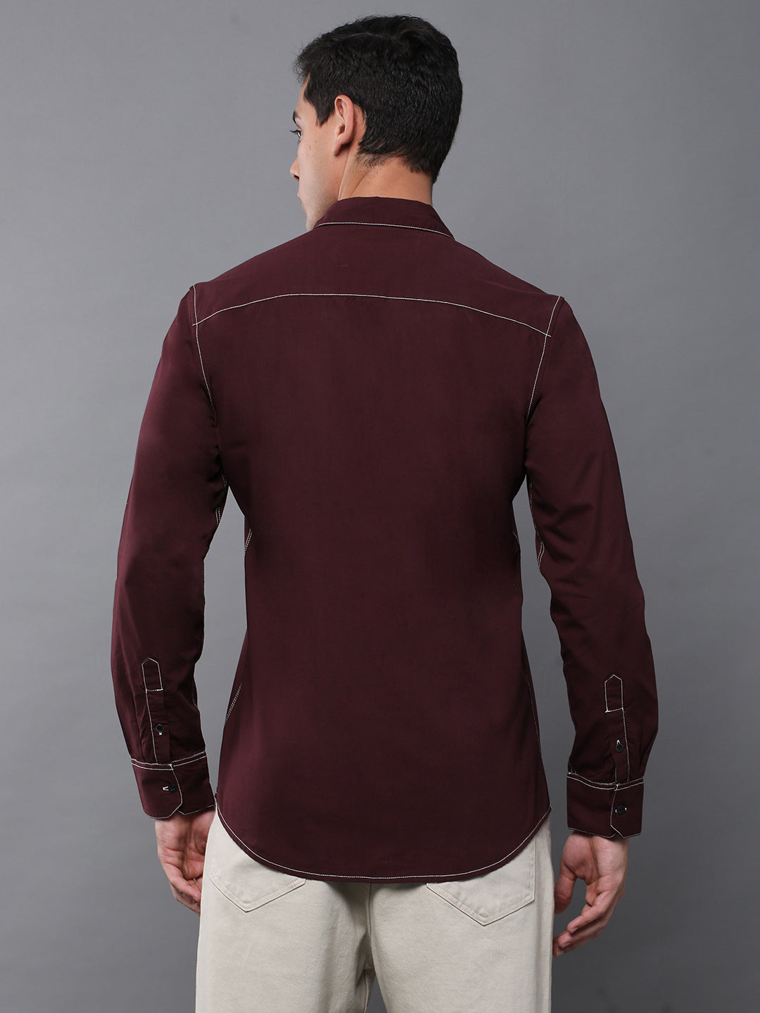 Men Plain Full Sleeve Casual Shirt With Pocket