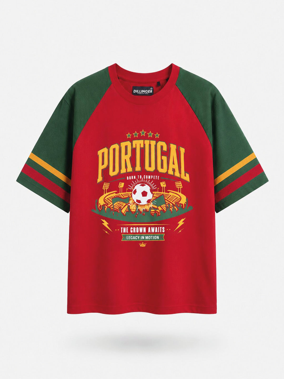 Mens Foot Ball Team Printed Oversized Raglan Sleeve Tshirt