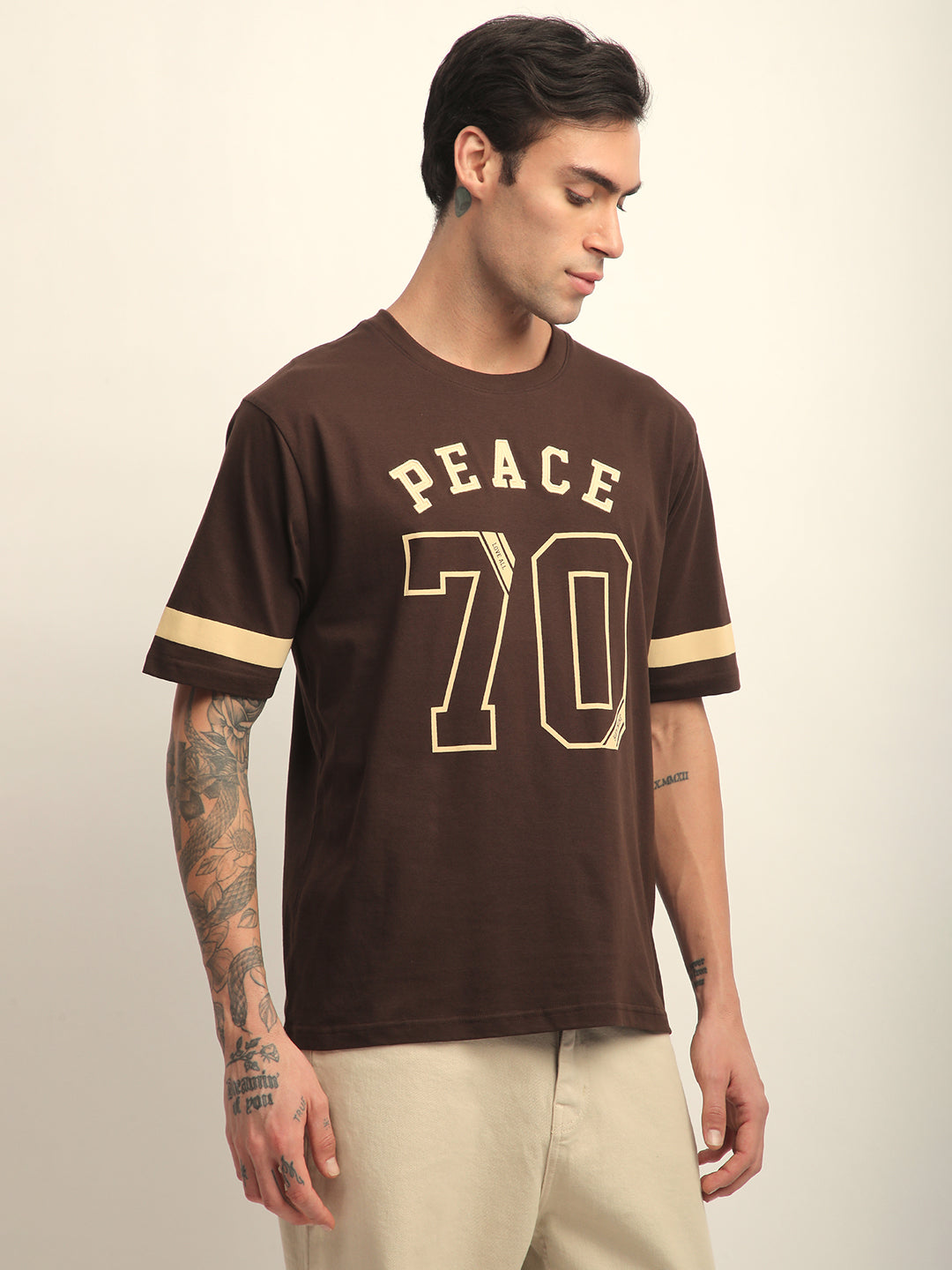 Mens Half Sleeve Round Neck Printed Oversized Fit Tshirts