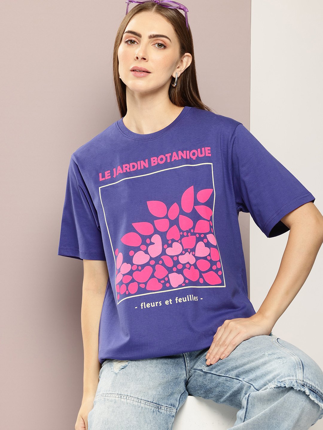 Womens Half Sleeve Round Neck Oversized Fit T-Shirts
