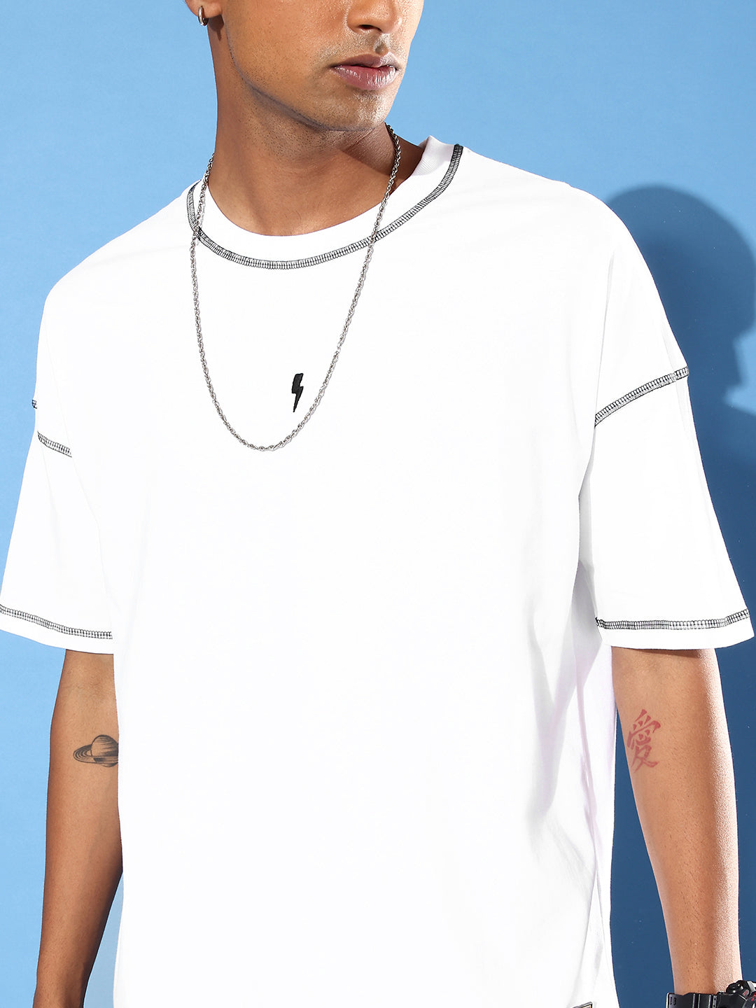 Mens Half Sleeve Drop Shoulder Plain Oversized Fit T-Shirts