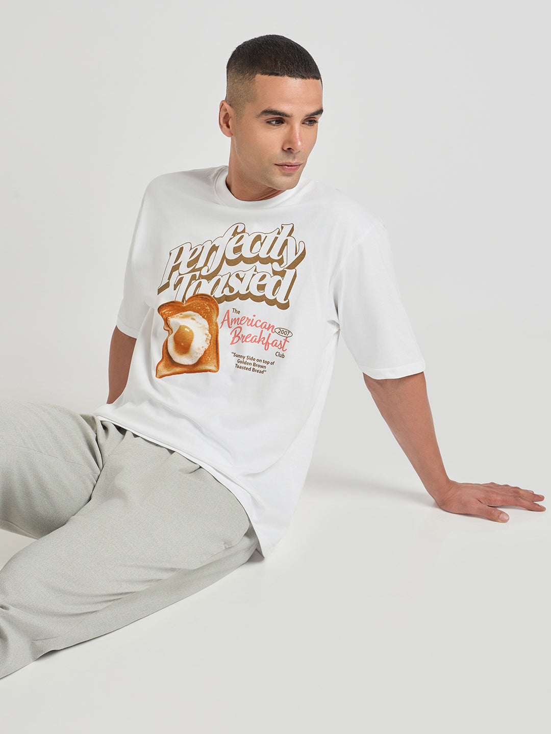 Mens Printed Oversized Cotton Round Neck Tshirt