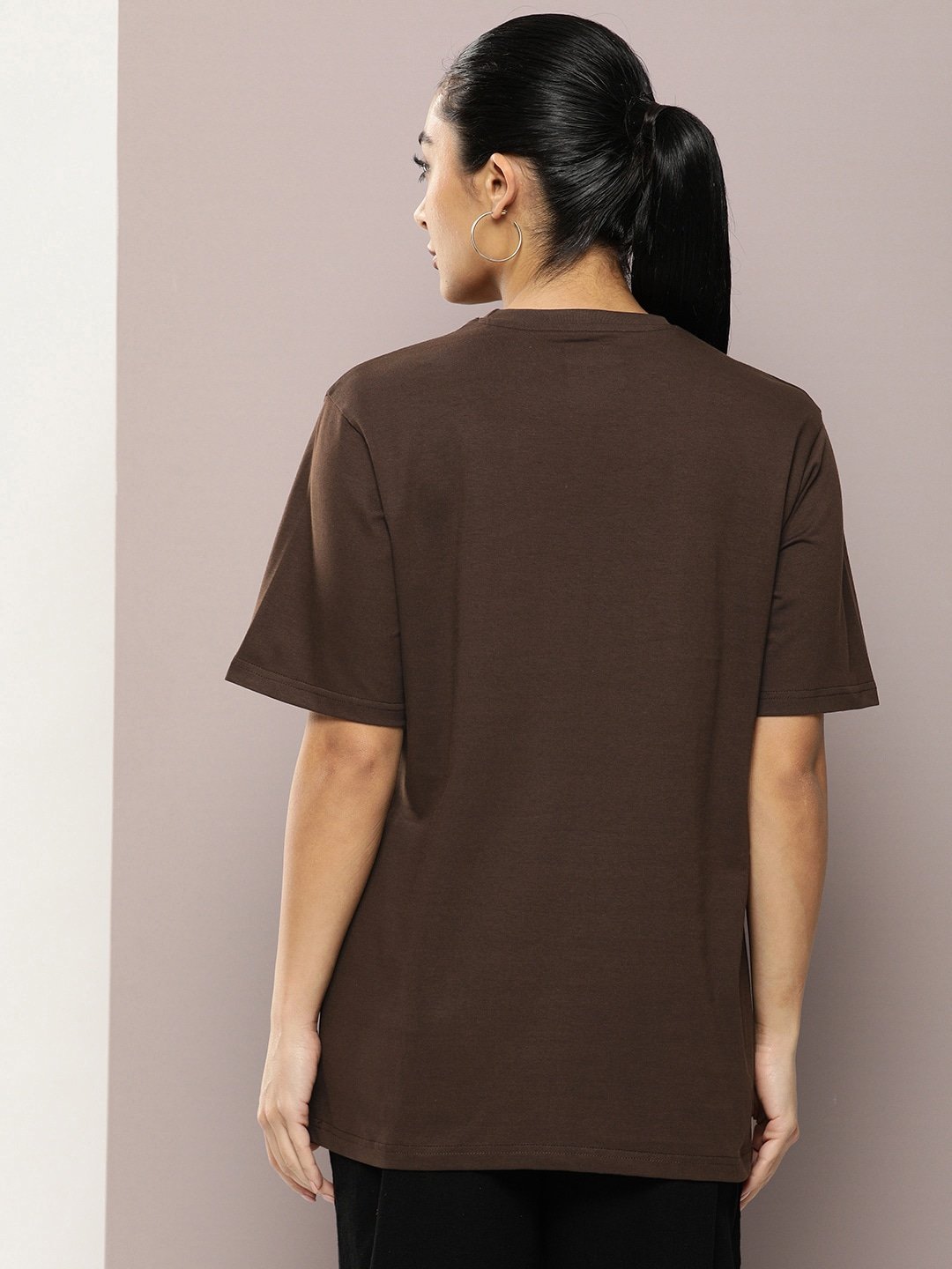 Womens Short Sleeve Round Neck Oversized Fit T-Shirt