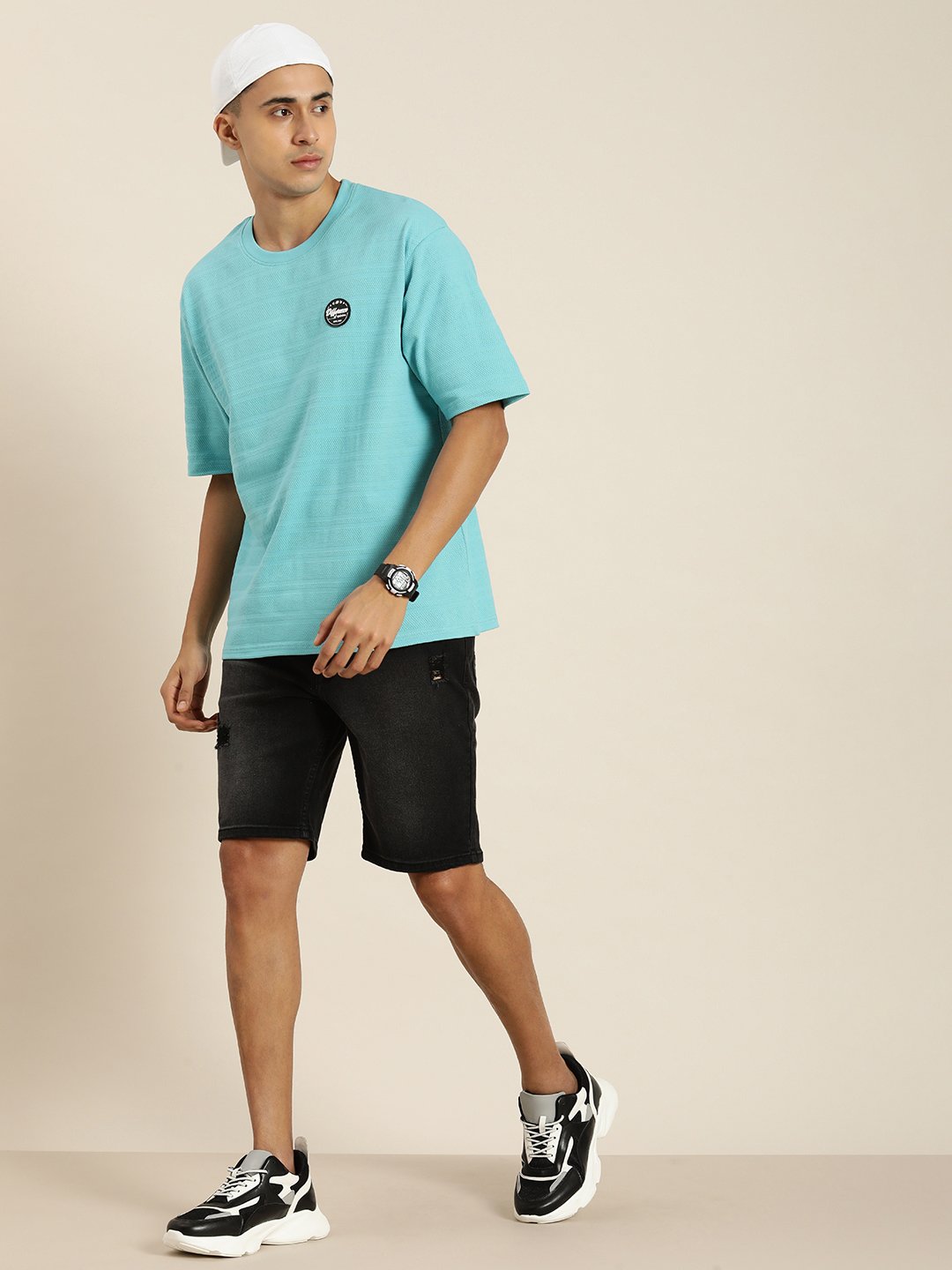 Mens Half Sleeve Round Neck Oversized Fit T-Shirts