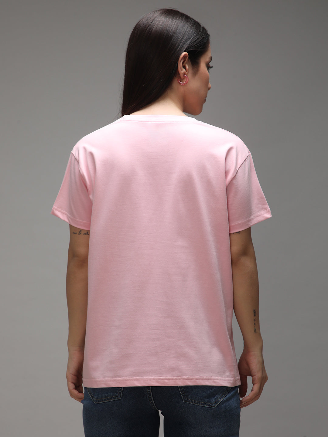 Womens Half Sleeve Round Neck Embroidery Boxy Fit Tshirts