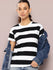 Womens Half Sleeve Round Neck Striped Regular Fit Tshirts