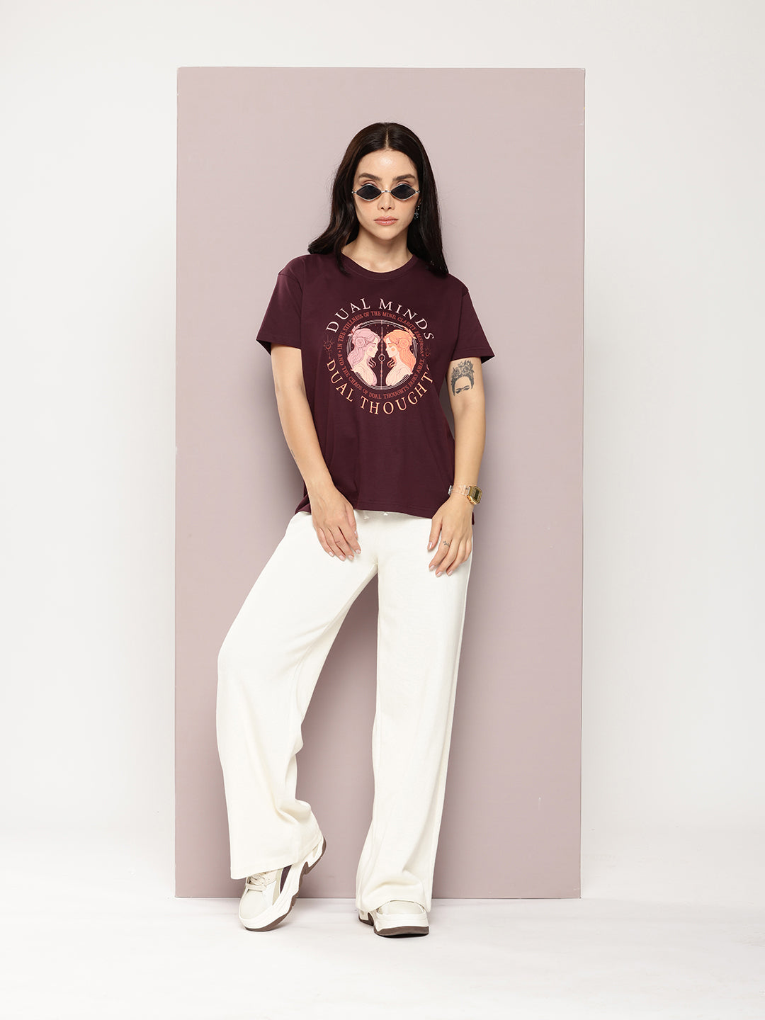 Womens Half Sleeve Round Neck Printed Boxy Fit Tshirts