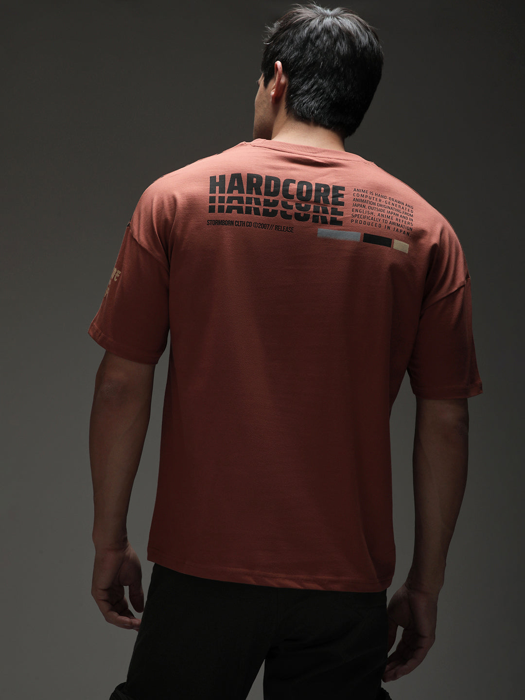 Mens Half Sleeve Drop Shoulder Printed Oversized Fit T-Shirts
