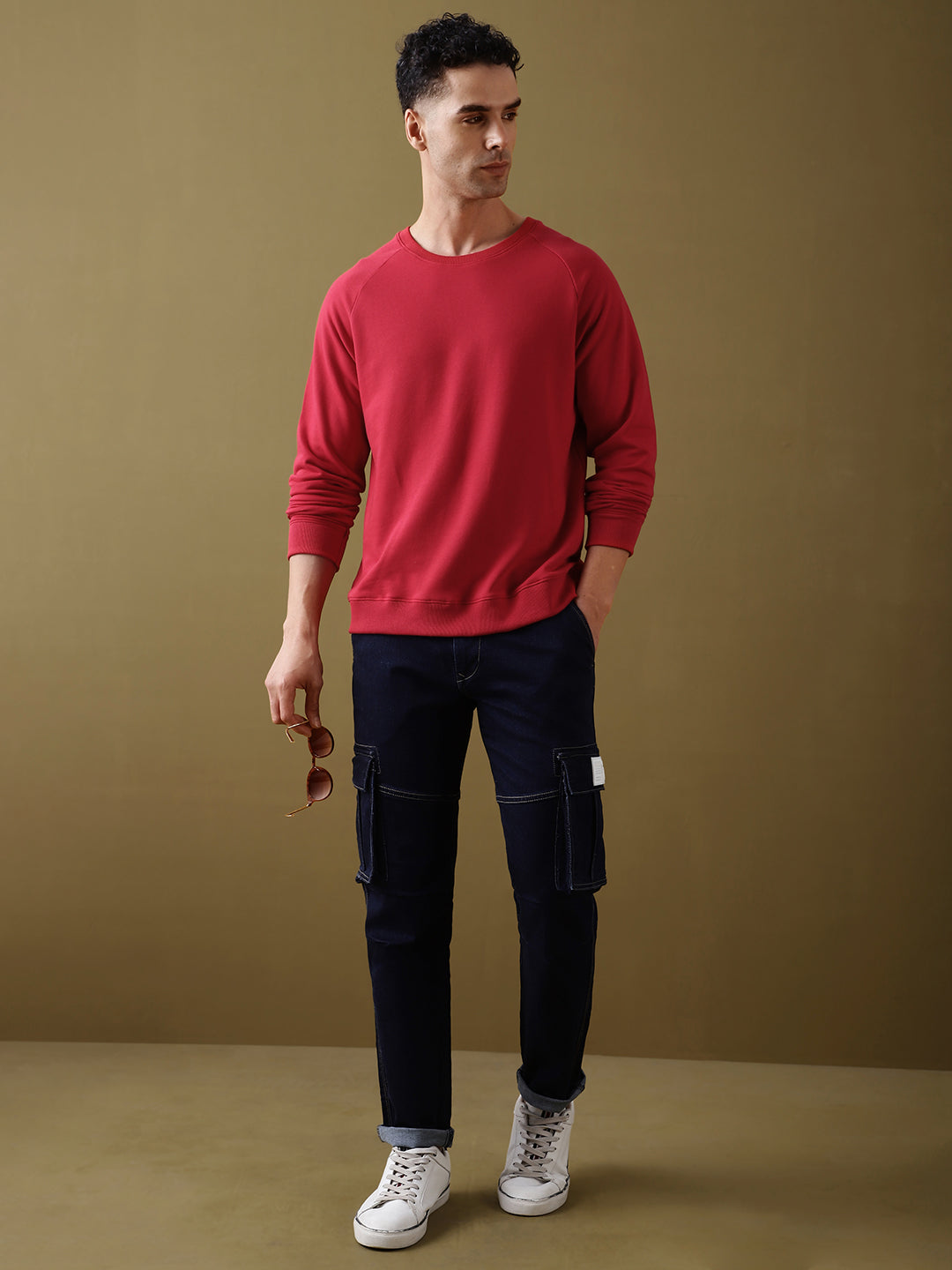 Mens Long Sleeve Round Neck Regular Fit T-Shirt