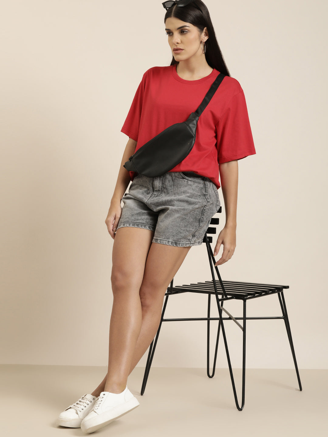 Womens Half Sleeve Round Neck Oversized Fit T-Shirts