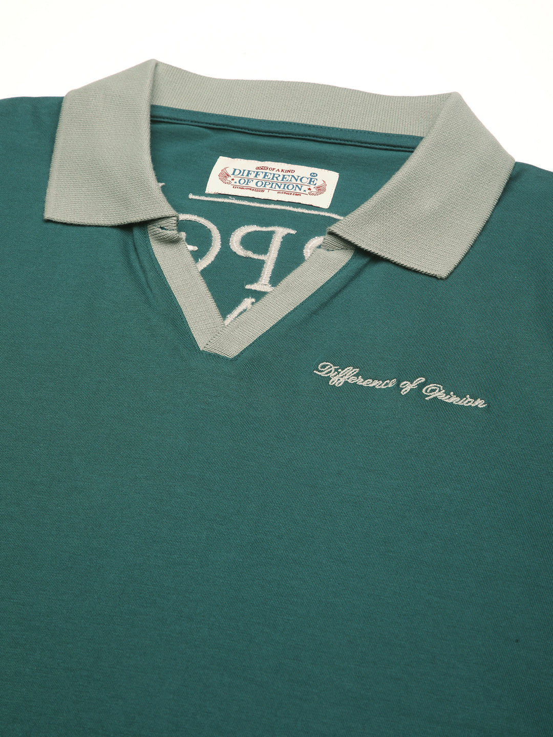 Mens Half Sleeve Polo Neck Back Embroidered Relaxed Fit Tshirts