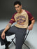 Mens Round Neck Raglan Sleeve Printed Oversized Fit Tshirt