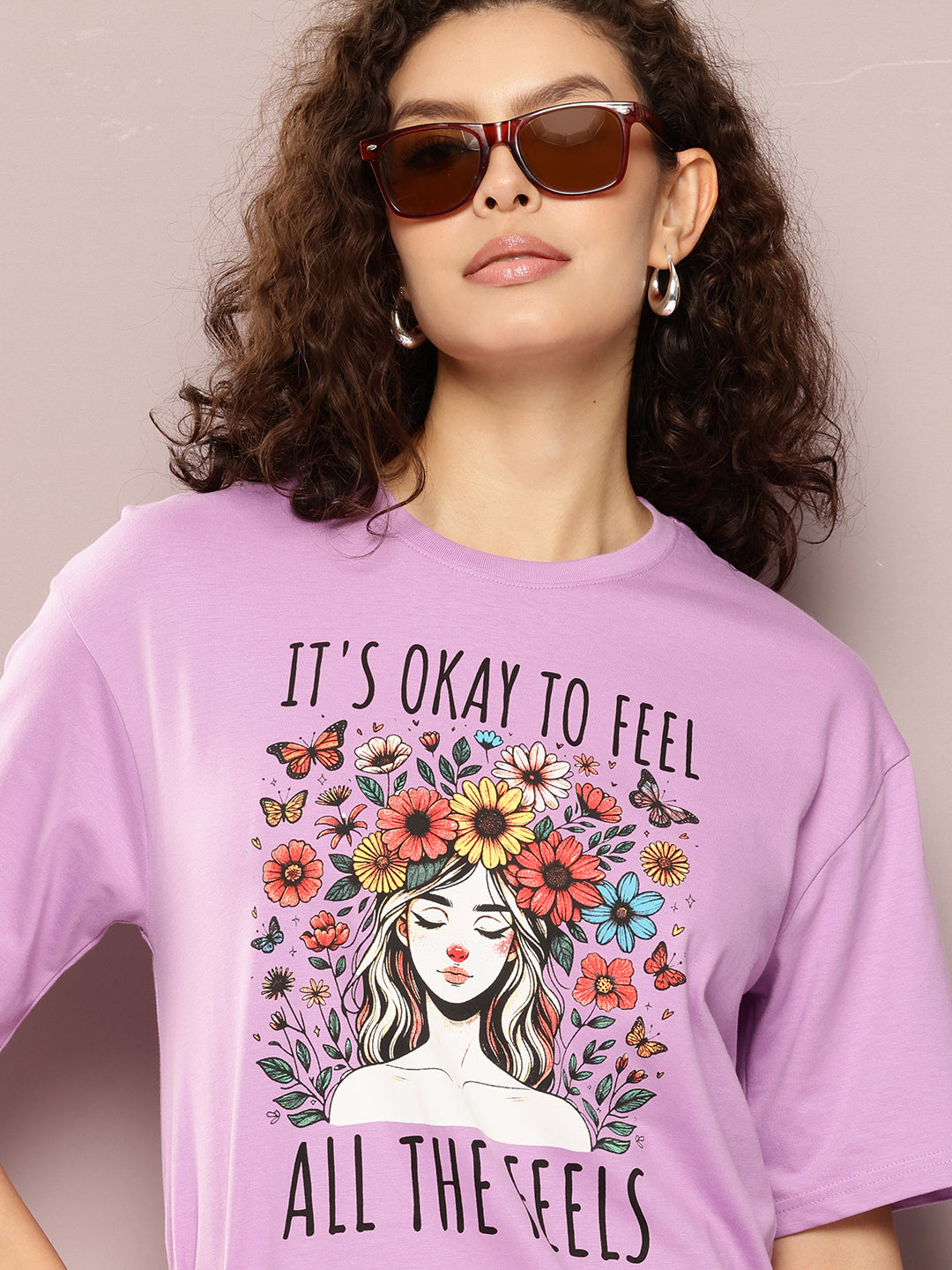 Womens Oversized Short Sleeves Printed Tshirt Dress