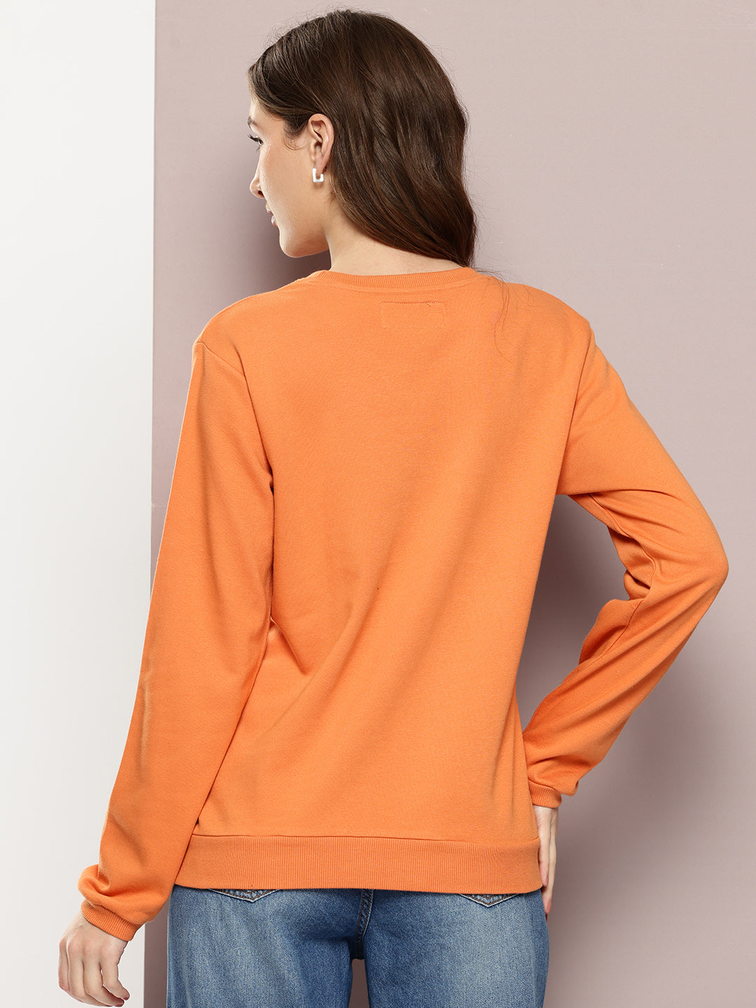 Womens Full Sleeve Round Neck Embroidered Relaxed Fit Tshirts
