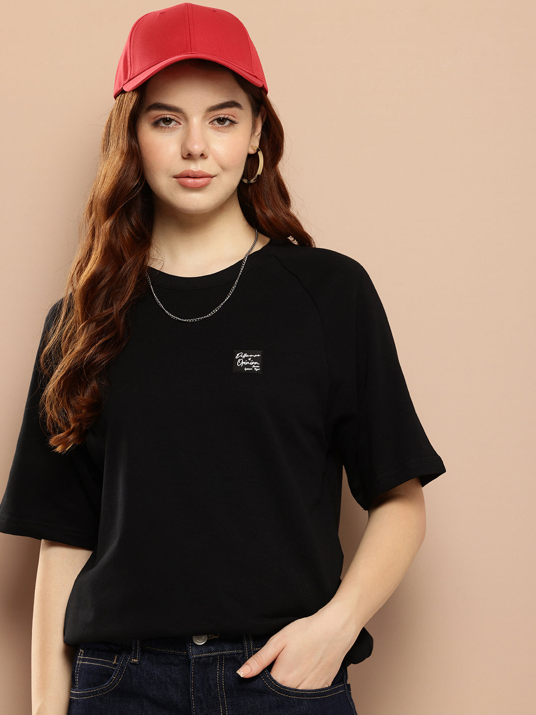 Womens Half Sleeve Round Neck Solid Oversized Fit Tshirts