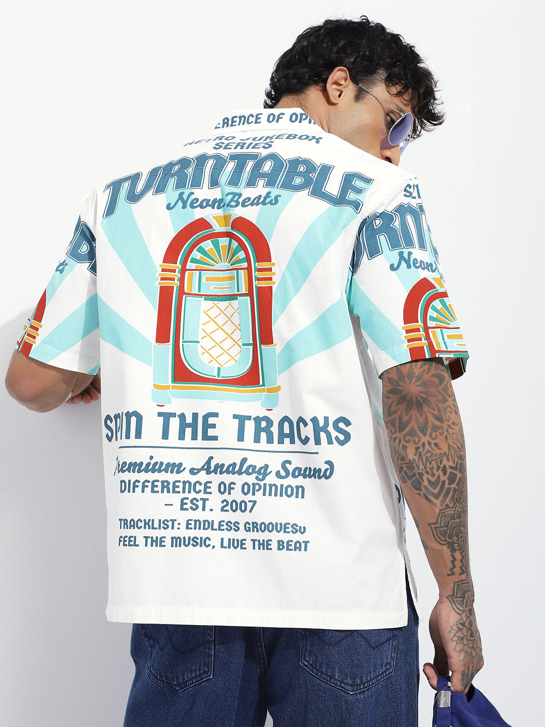 Men Boxy Regular Short Sleeve Printed White Shirt