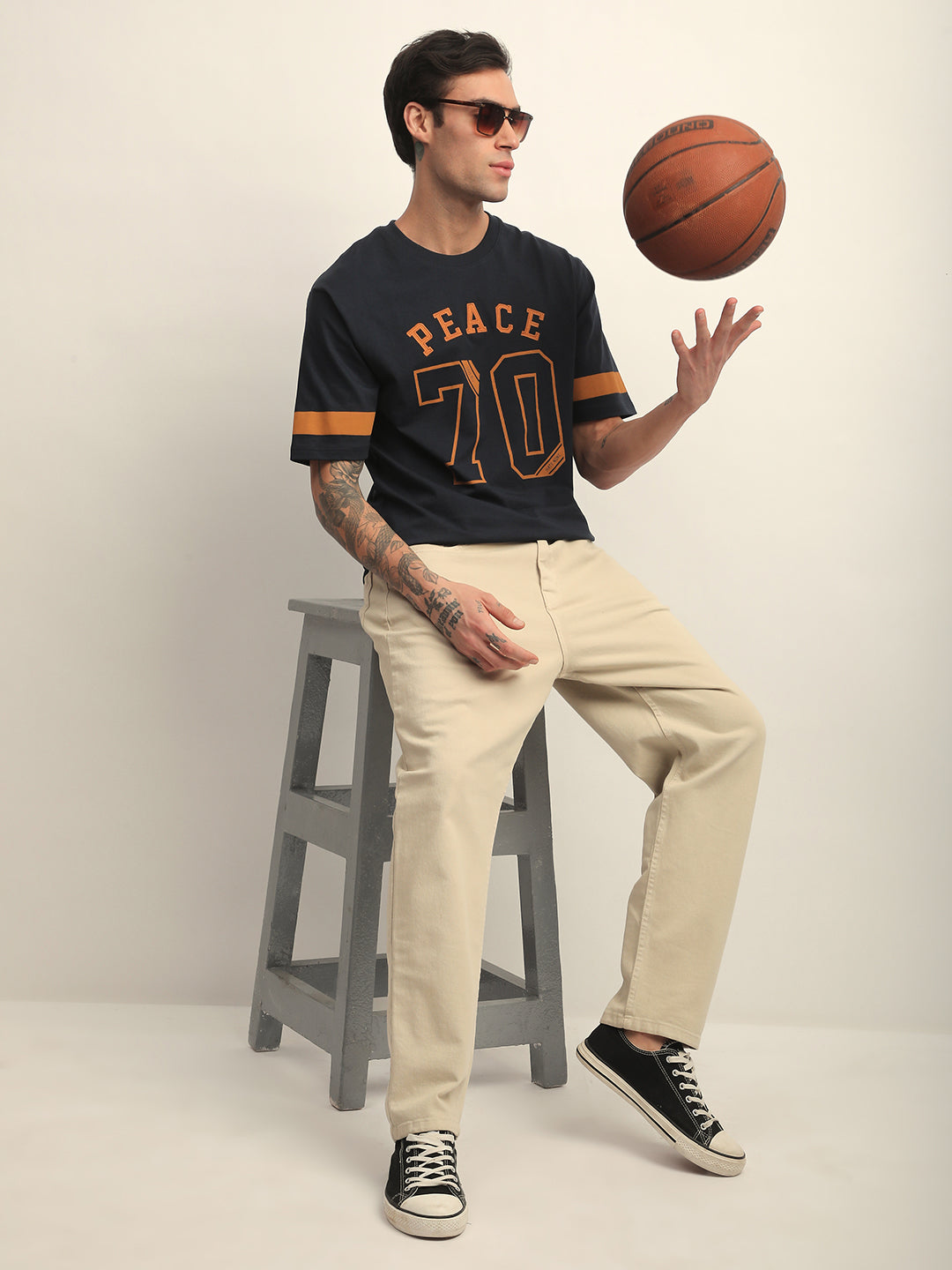 Mens Half Sleeve Round Neck Printed Oversized Fit Tshirts