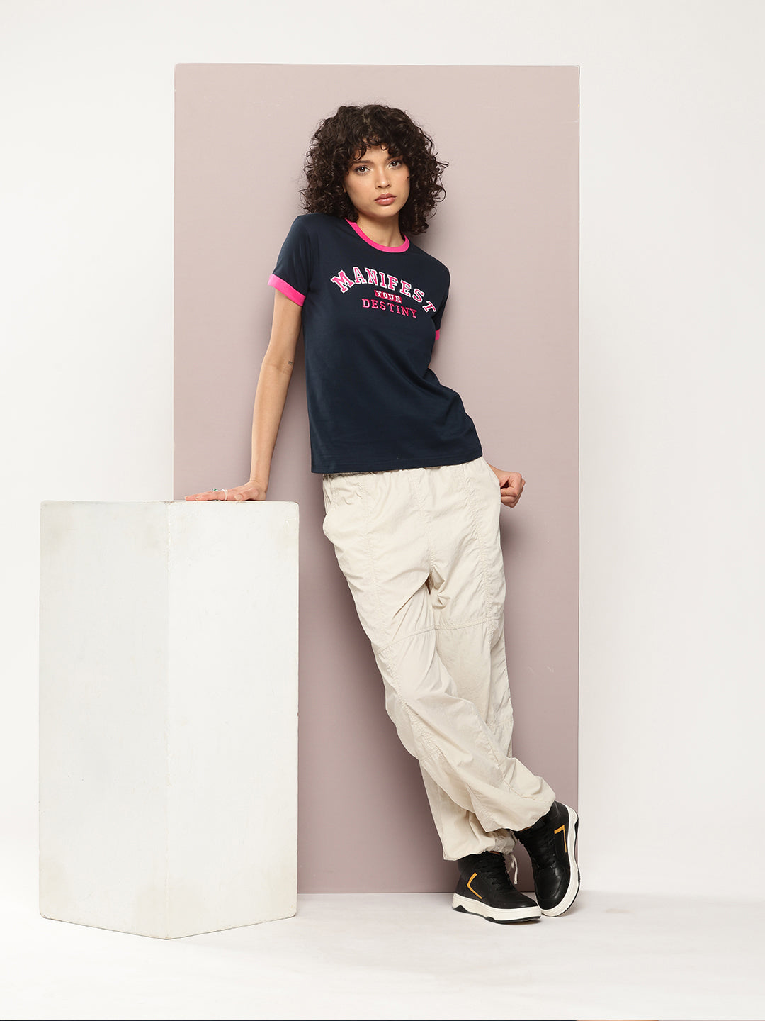 Womens Half Sleeve Round Neck Embroidery Regular Fit Tshirts