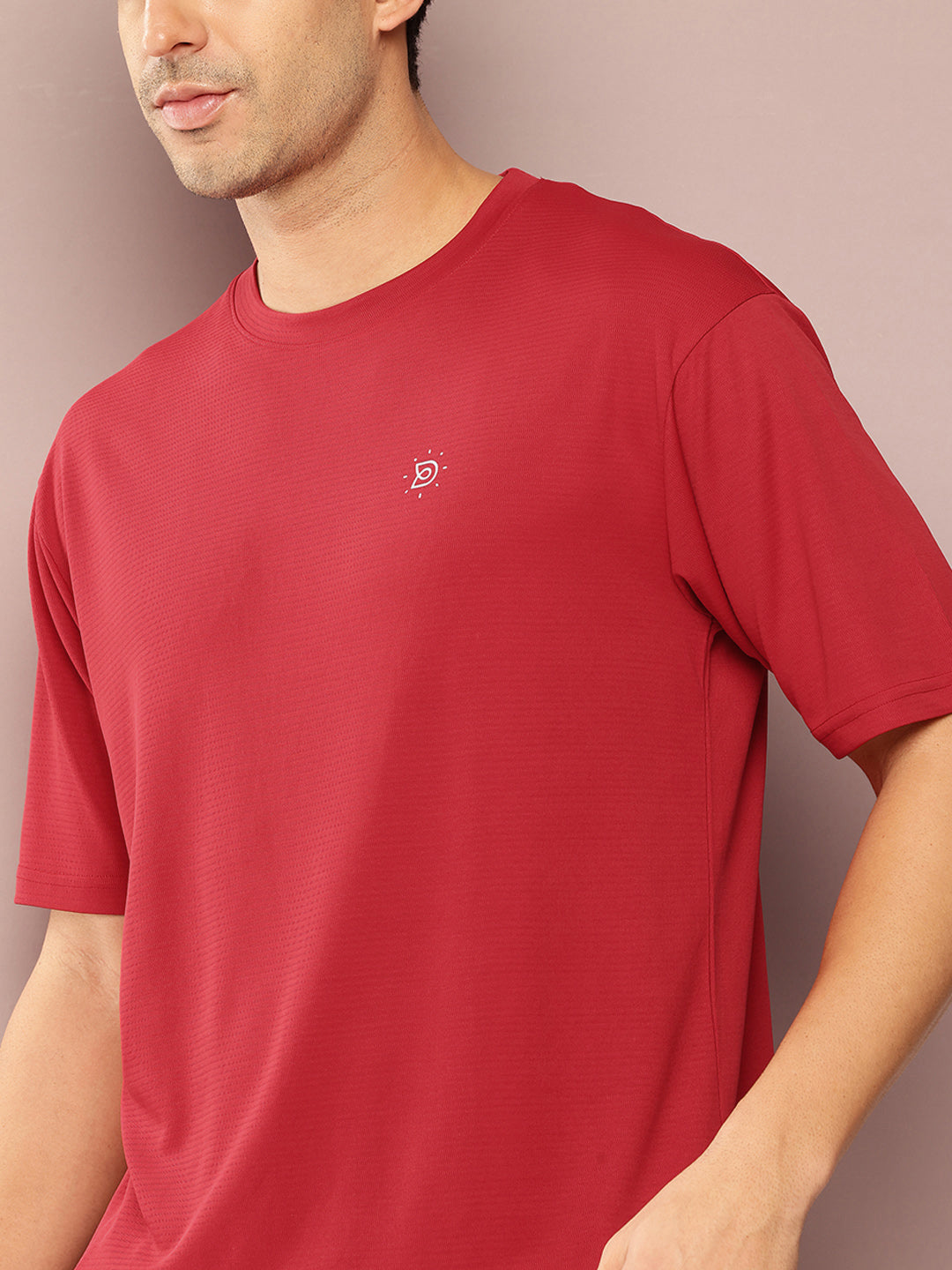 Mens Short Sleeve Round Neck Oversized Polyster Tshirt