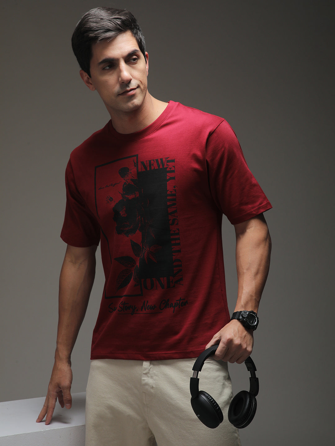 Mens Half Sleeve Round Neck Printed Oversized Fit Tshirts