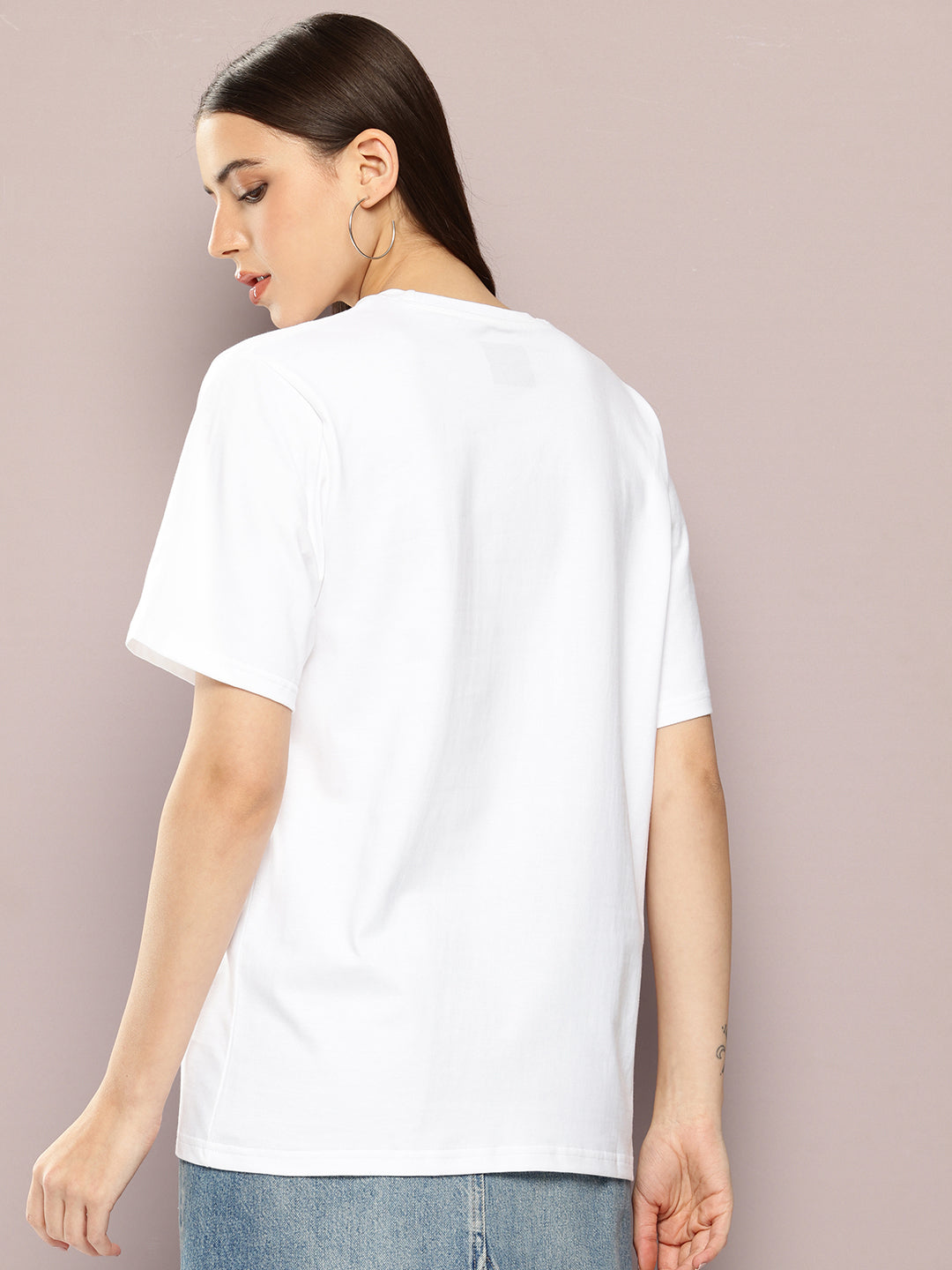 Womens Half Sleeve Round Neck Printed Oversized Fit Tshirts