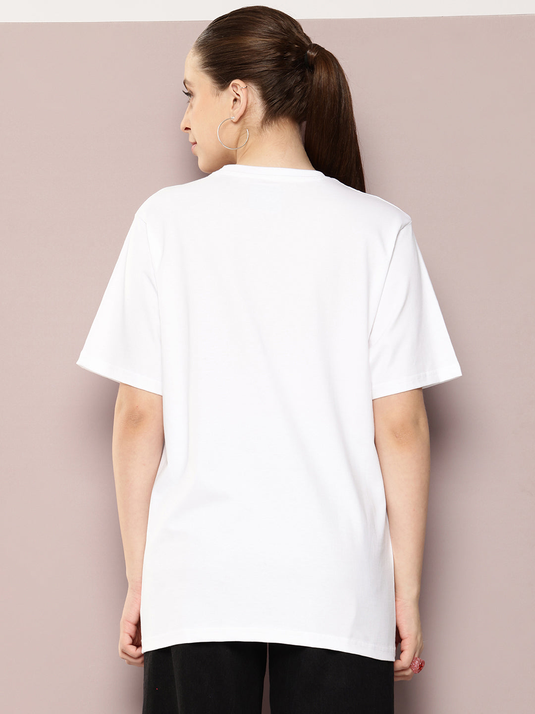 Womens Half Sleeve Round Neck Printed Oversized Fit Tshirts