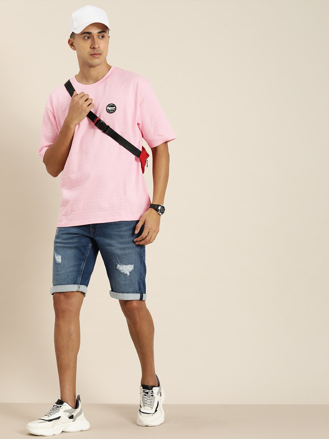 Mens Half Sleeve Round Neck Oversized Fit T-Shirts